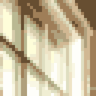 Pixel art of an empty window: Tiffany is not in the shot